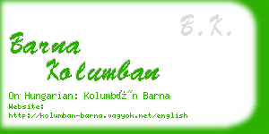 barna kolumban business card